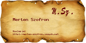 Merten Szofron névjegykártya